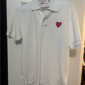 Comme des Garçons PLAY White Polo with Black Logo Tag